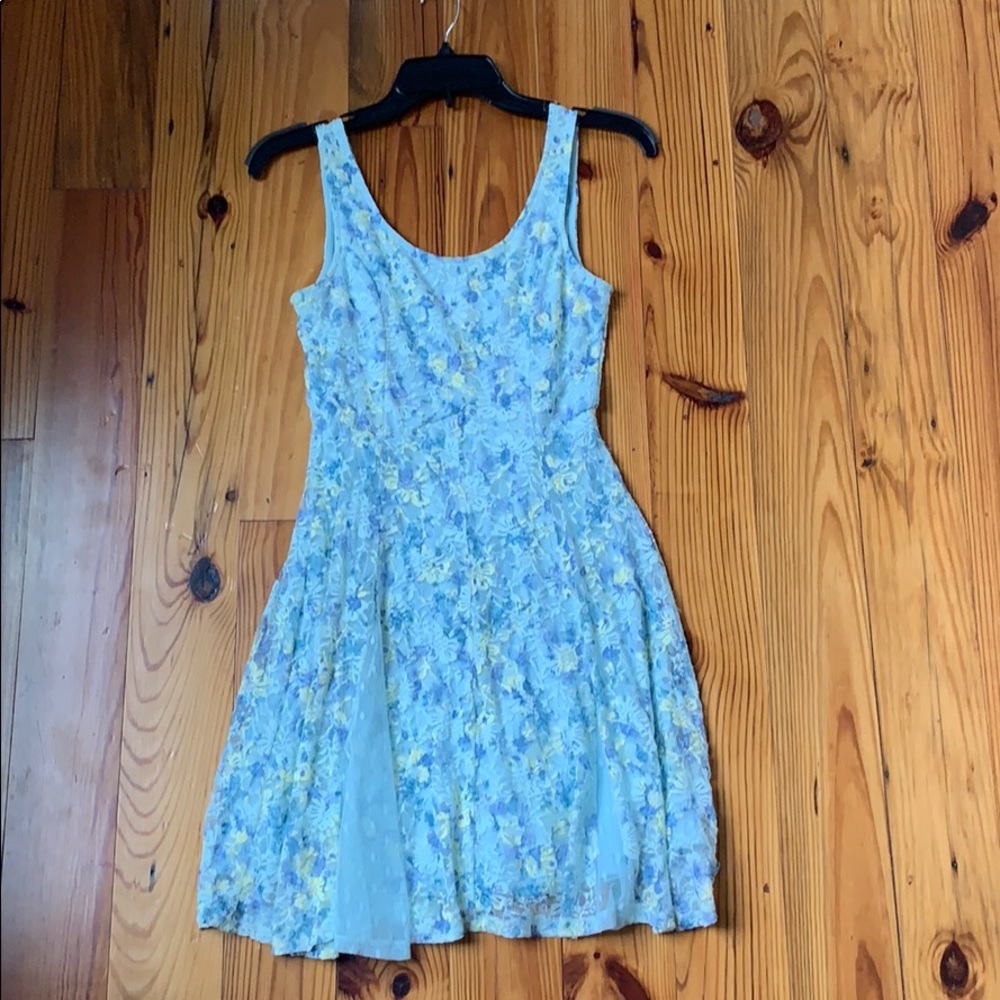 Disney Light Blue Floral Mini Dress